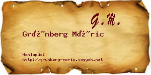 Grünberg Móric névjegykártya